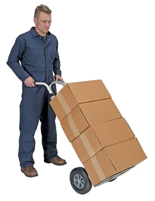 Vestil DHHT-500A-ANP-HR Aluminum Dual Handle Hand Truck with Aluminum Plate and Hard Rubber Wheels 4