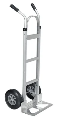 Vestil DHHT-500A-ANP-HR Aluminum Dual Handle Hand Truck with Aluminum Plate and Hard Rubber Wheels
