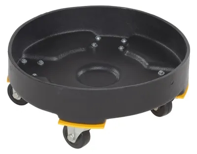 Vestil DRUM-DP-HD-30-BK Polyethylene Heavy Duty Drum Dolly