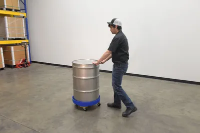 Vestil DRUM-DP-HD-55-BU Polyethylene Heavy Duty Drum Dolly
