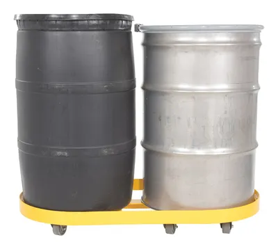 Vestil DRUM-X2-55-CI Double Drum Dolly with Cast Iron Casters