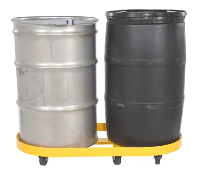 Vestil DRUM-X2-55-GFN Double Drum Dolly with Glass Filled Nylon Casters