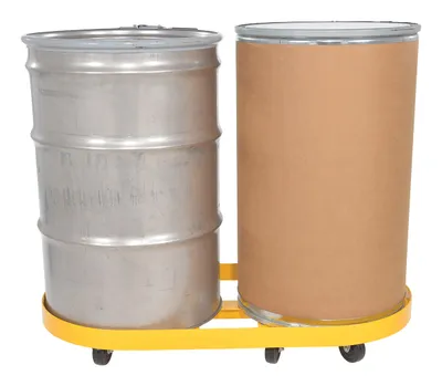 Vestil DRUM-X2-55-HR Double Drum Dolly with Hard Rubber Casters