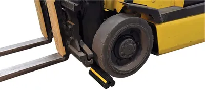 Vestil EX-4 wheel chock shown from an alternate angle