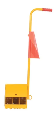 Vestil FAB-11-ERGO-FL wheel chock shown from an alternate angle