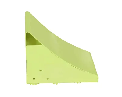Vestil FAB-11-FYL wheel chock shown from an alternate angle