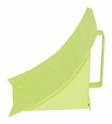Vestil FAB-8-FYL wheel chock shown from an alternate angle