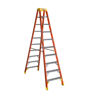 Vestil FBTFL-10 Fiberglass Twin Front Ladder