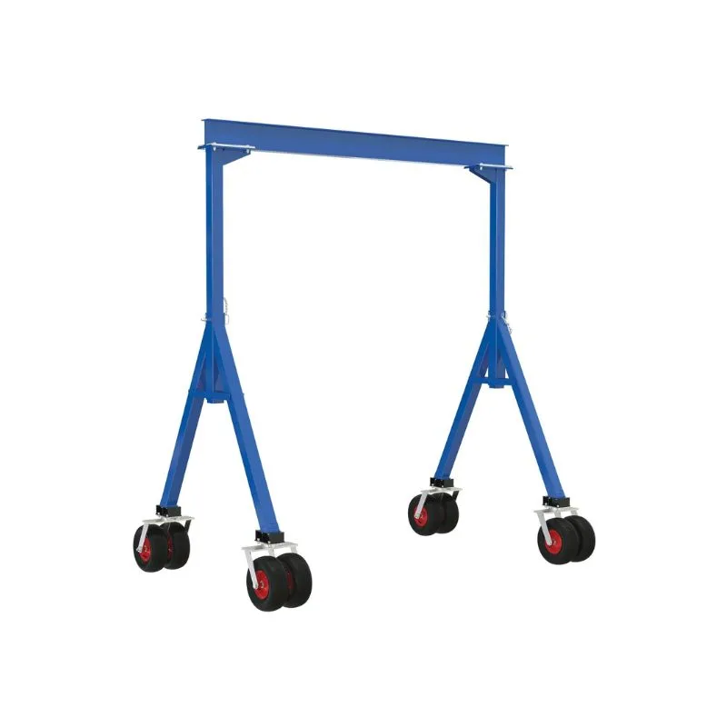 Vestil FHS-4-10-PNU Steel Fixed Height Gantry Crane with Pneumatic Rubber Casters