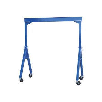 Vestil FHS-4-20-TLC Steel Fixed Gantry Crane with Total Locking Glass Filled Nylon Casters
