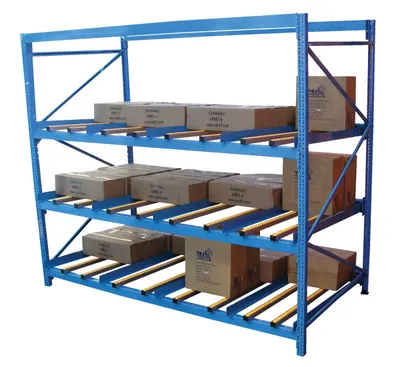 Vestil FLOW-4-3 warehouse equipment shown from an alternate angle