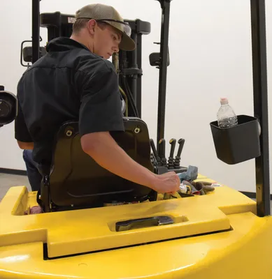 Vestil FTA-P-MSB-198 forklift attachment shown from an alternate angle