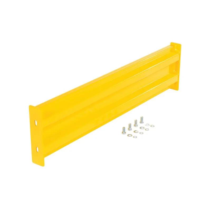 Vestil GR-F2R-BO-4-YL Steel 2 Ribbed Bolt On Style Guard Rail