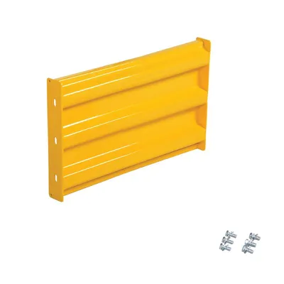 Vestil GR-F3R-BO-2-YL Steel 3 Ribbed Bolt On Style Guard Rail