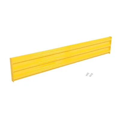 Vestil GR-F3R-BO-9-YL Steel 3 Ribbed Bolt On Style Guard Rail