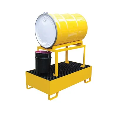 Vestil HSRB-YL-1 Steel Horizontal Retention Basin 1 Drum 1200 Lb. Capacity