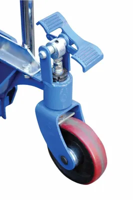 Vestil HYD-5 pallet stacker shown from an alternate angle