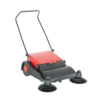 Vestil JAN-LG PlasticSteel Large Belt Driven Manual Brush Sweeper 9 Gallon Capacity