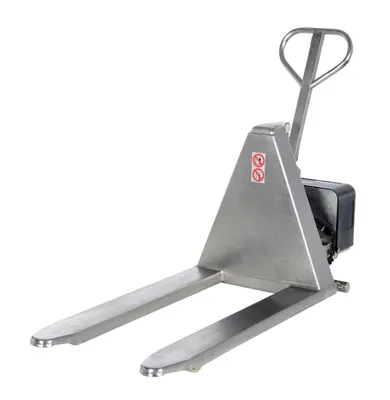 Vestil L-270-DC-HD-SS pallet jack shown from an alternate angle