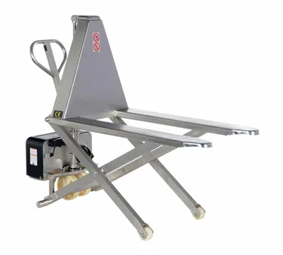 Vestil L-270-DC-HD-SS pallet jack shown from an alternate angle