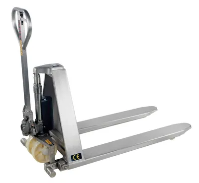 Vestil L-270-HD-SS pallet jack shown from an alternate angle