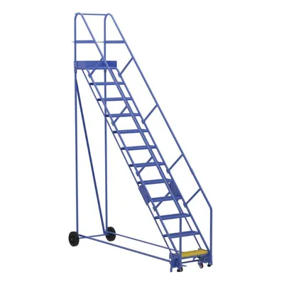 Vestil LAD-12-14-G Steel Rolling Warehouse Ladder