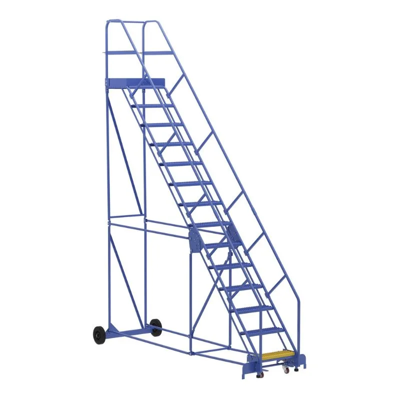 Vestil LAD-14-21-G-EZ Steel Rolling Warehouse Ladder