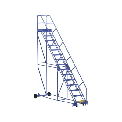 Vestil LAD-15-21-G-EZ Steel Rolling Warehouse Ladder