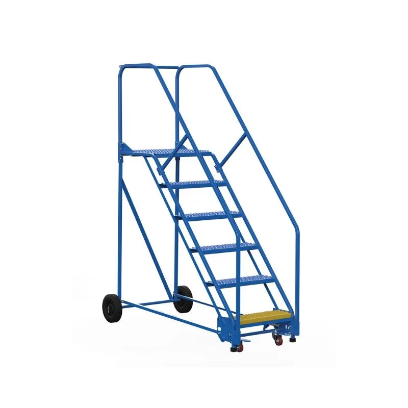 Vestil LAD-6-21-G-EZ Steel Rolling Warehouse Ladder