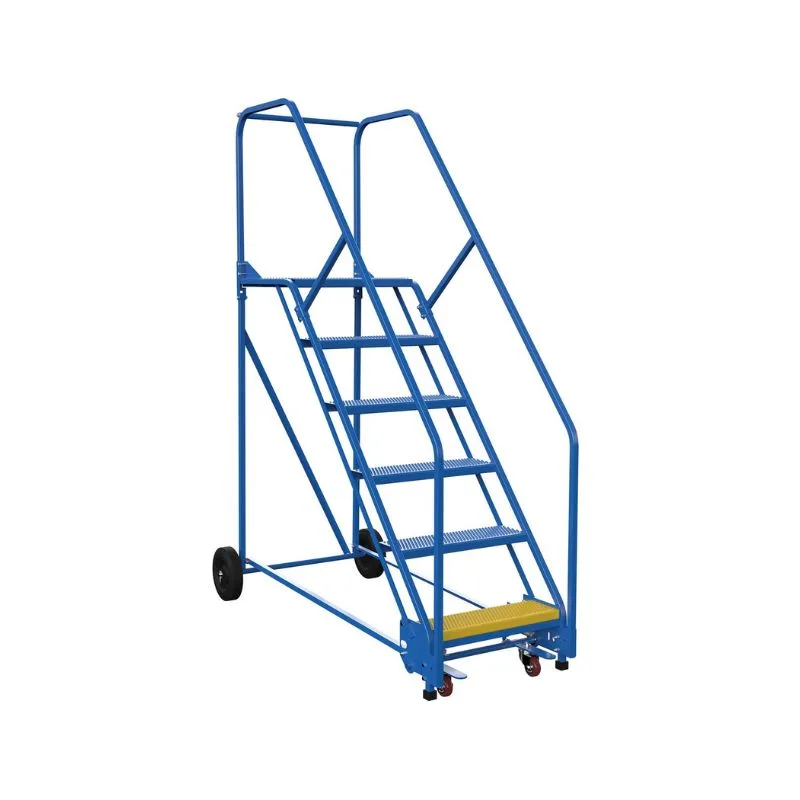 Vestil LAD-6-21-P Steel Rolling Warehouse Ladder