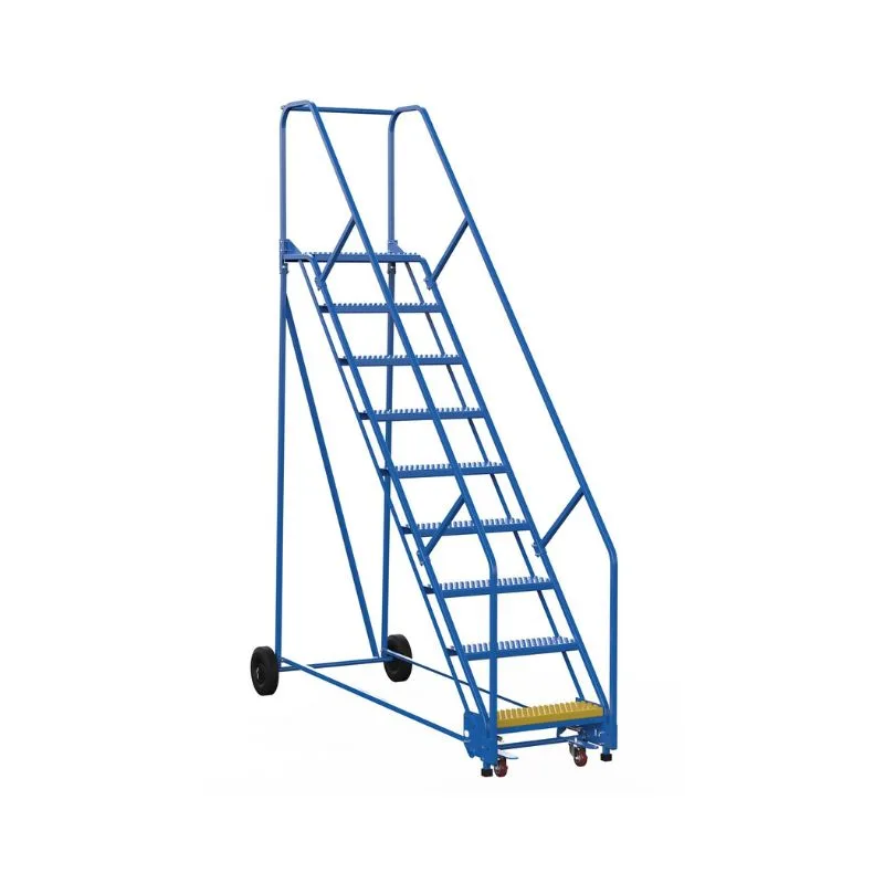 Vestil LAD-9-14-G-EZ Steel Rolling Warehouse Ladder