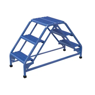 Vestil LAD-DD-18-3-G Steel Double Sided Ladder 3 Grip Strut Step