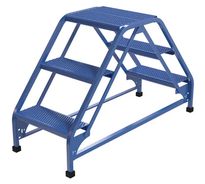 Vestil LAD-DD-18-3-P Steel Double Sided Ladder 3 Perforated Step