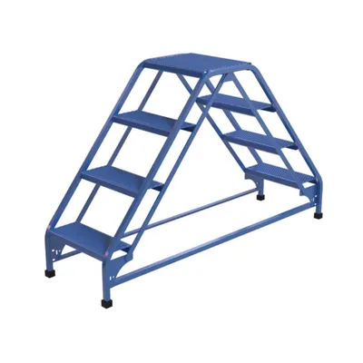 Vestil LAD-DD-18-4-P Steel Double Sided Ladder 4 Perforated Step
