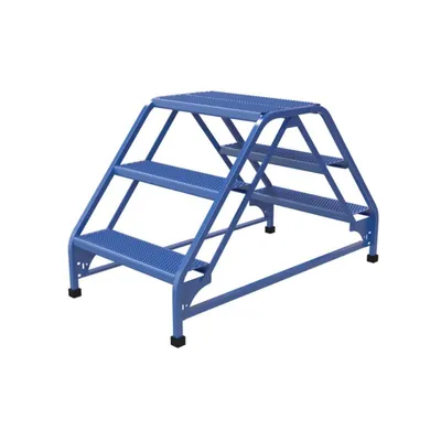 Vestil LAD-DD-26-3-P Steel Double Sided Ladder 3 Perforated