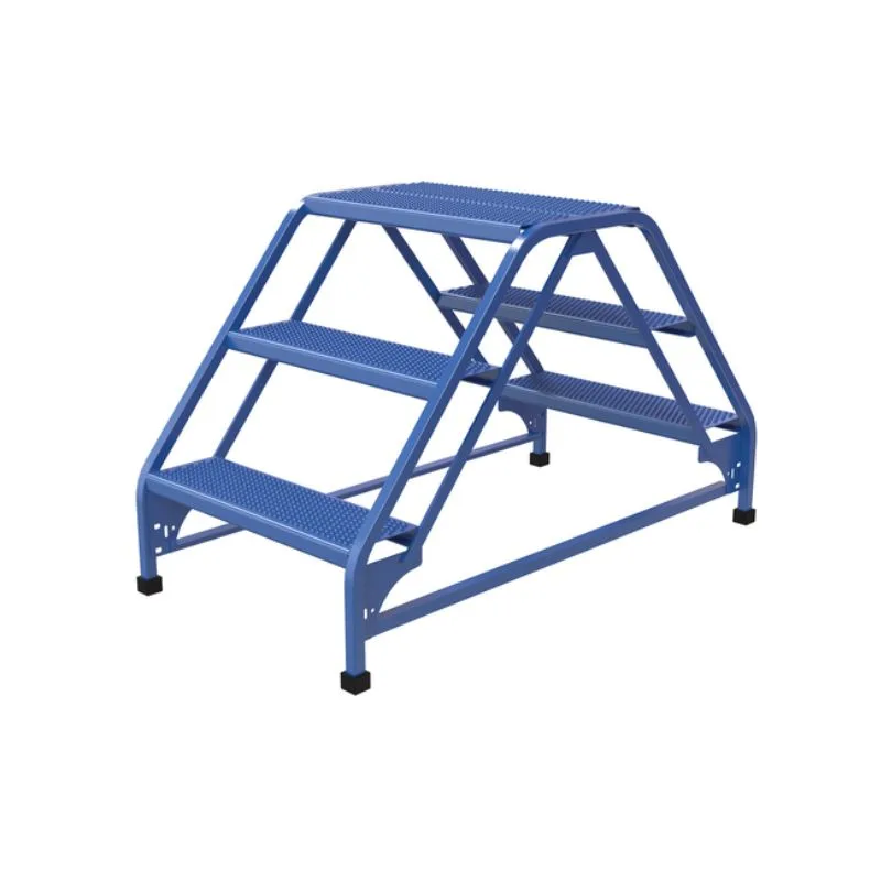 Vestil LAD-DD-26-3-P Steel Double Sided Ladder 3 Perforated