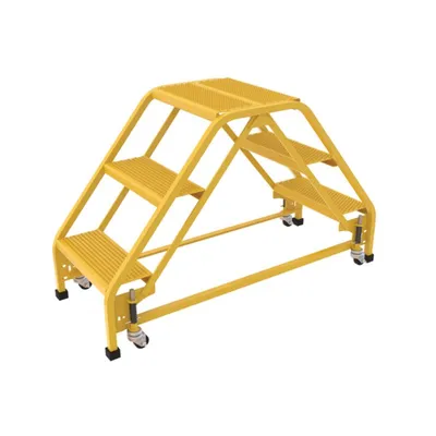 Vestil LAD-DD-P-18-3-P Steel Double Sided Step Ladder 3 Perforated