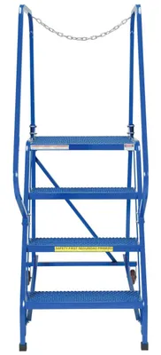 Vestil LAD-MM-4-P rolling ladder shown from an alternate angle