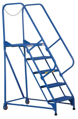Vestil LAD-MM-5-G rolling ladder shown from an alternate angle
