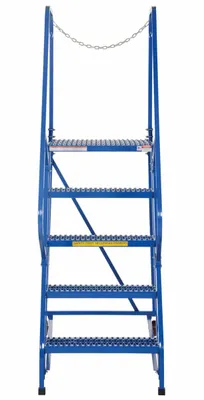 Vestil LAD-MM-5-G rolling ladder shown from an alternate angle