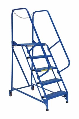 Vestil LAD-MM-5-P rolling ladder shown from an alternate angle