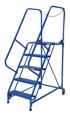 Vestil LAD-MM-5-P rolling ladder shown from an alternate angle