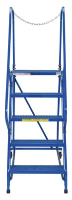 Vestil LAD-MM-5-P rolling ladder shown from an alternate angle