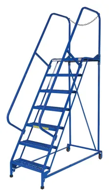 Vestil LAD-MM-7-G rolling ladder shown from an alternate angle