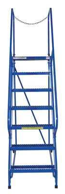 Vestil LAD-MM-7-G rolling ladder shown from an alternate angle