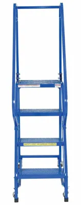 Vestil LAD-PW-18-4-P rolling ladder shown from an alternate angle