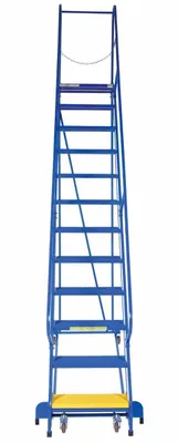 Vestil LAD-PW-26-12-P rolling ladder shown from an alternate angle