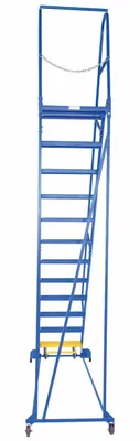 Vestil LAD-PW-26-12-P rolling ladder shown from an alternate angle