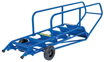 Vestil LAD-RAF-6-P rolling ladder shown from an alternate angle