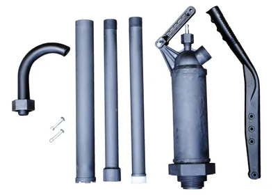Vestil LDP-RYT drum pump shown from an alternate angle